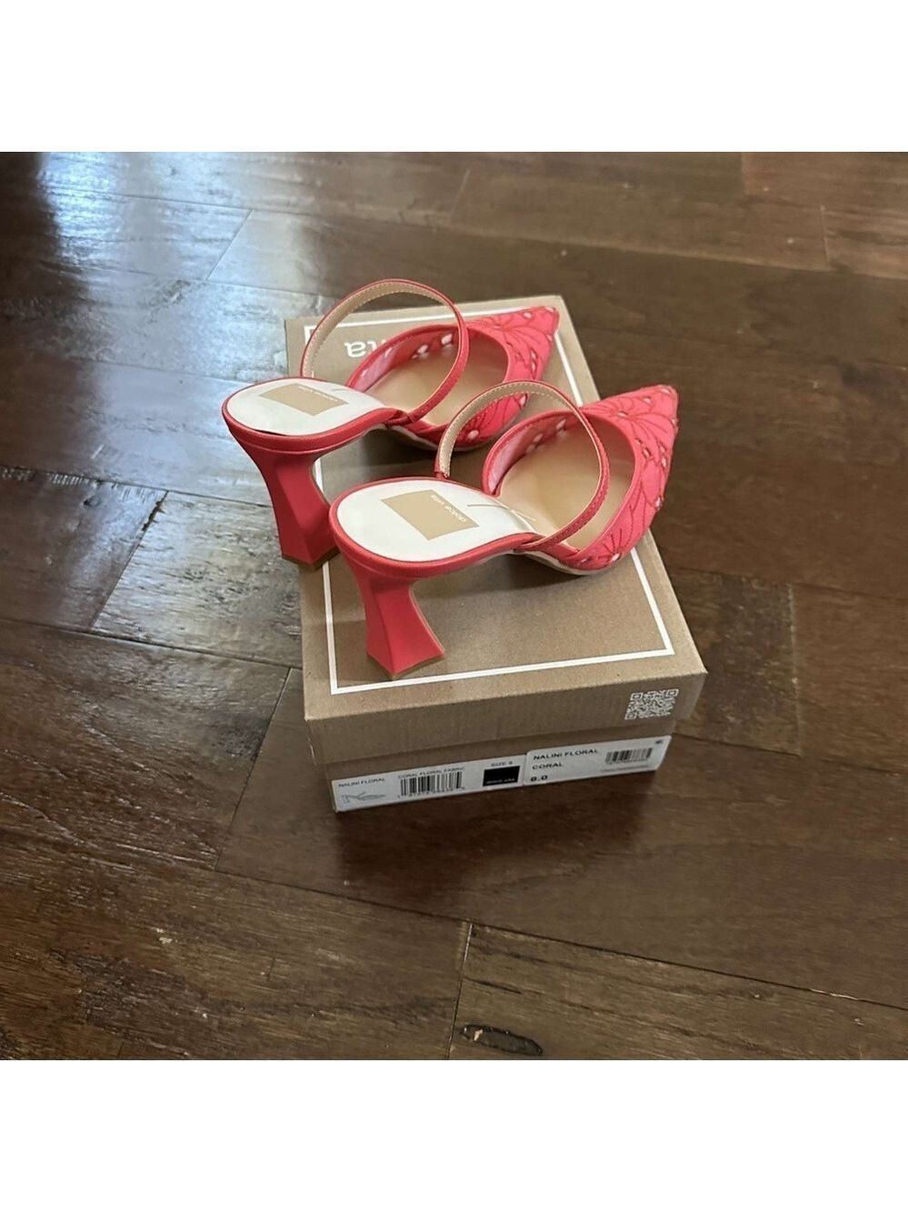 DOLCE VITA-Nalini Floral heels. 7.5- Coral Brand New - Picture 7 of 15